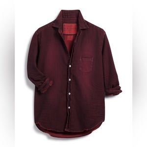 EILEEN OVERDYED DENIM BUTTON DOWN | INDIGO RED
